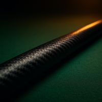 Matte black carbon fibre pool cue shaft