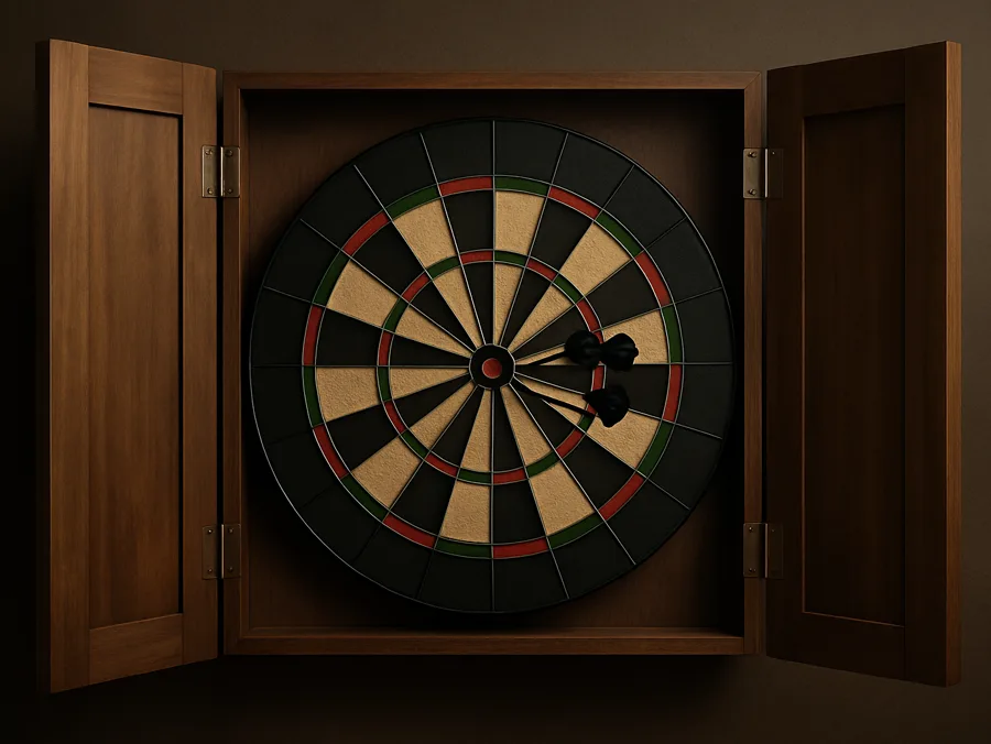 Bristle dartboard cabinet set
